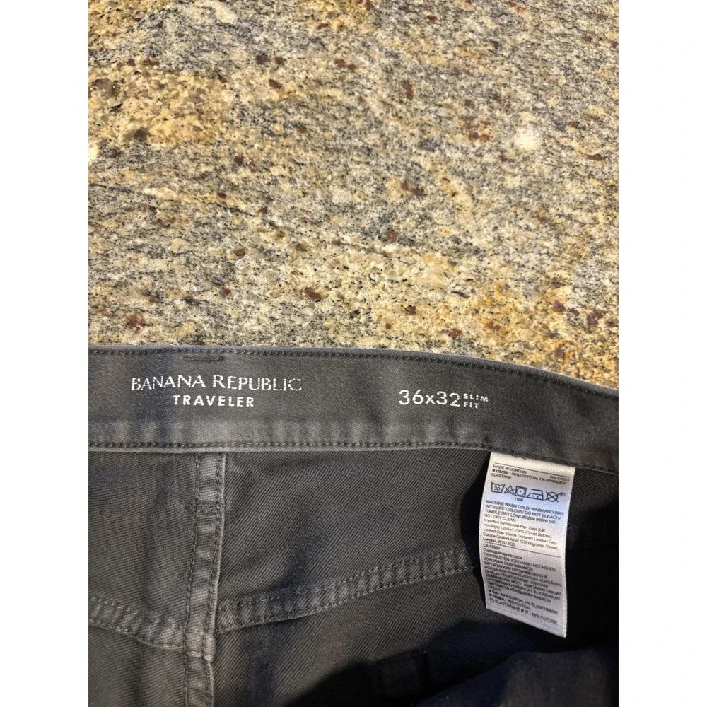 Banana Republic Traveler‎ Pants Mens 36x30 Travel Jeans Stretch Gray Slim Fit
